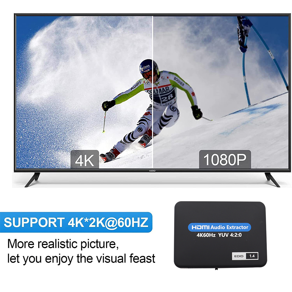 ตัวแยกเสียงสเตอริโอ HDMI รองรับออปติคอล TOSLINK SPDIF และตัวแปลงแยกเสียงสเตอริโอ 3.5 มม. - รูปที่ 2