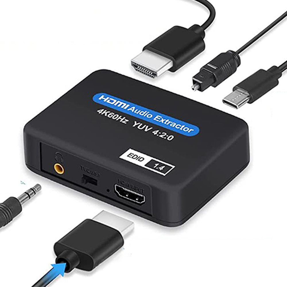 ตัวแยกเสียงสเตอริโอ HDMI รองรับออปติคอล TOSLINK SPDIF และตัวแปลงแยกเสียงสเตอริโอ 3.5 มม. - รูปที่ 3