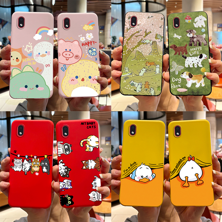 เคสโทรศัพท์ ซิลิโคนนิ่ม ผิวด้าน กันกระแทก พิมพ์ลาย สีแคนดี้ สําหรับ Samsung A01 Core M01 Core Case A