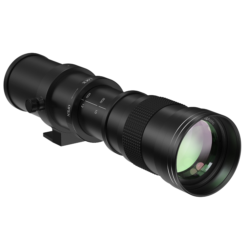 Lightdow เลนส์ Telephoto 420-800 มม.f/8.3 สีดําซูมเลนส์ Super Telephoto พร้อม T-Mount อะแดปเตอร์แหวนสําหรับ Canon Nikon Sony Dslr และ Mirrorless กล้อง