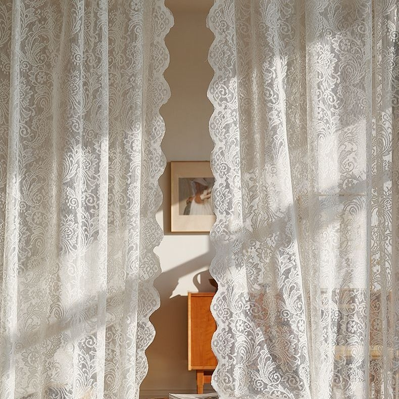 แนะนำ ผ้าม่าน ผ้าม่าน ลายลูกไม้สีขาว สําหรับตกแต่งบ้าน ราคาพิเศษ มีเก็บเงินปลายทาง