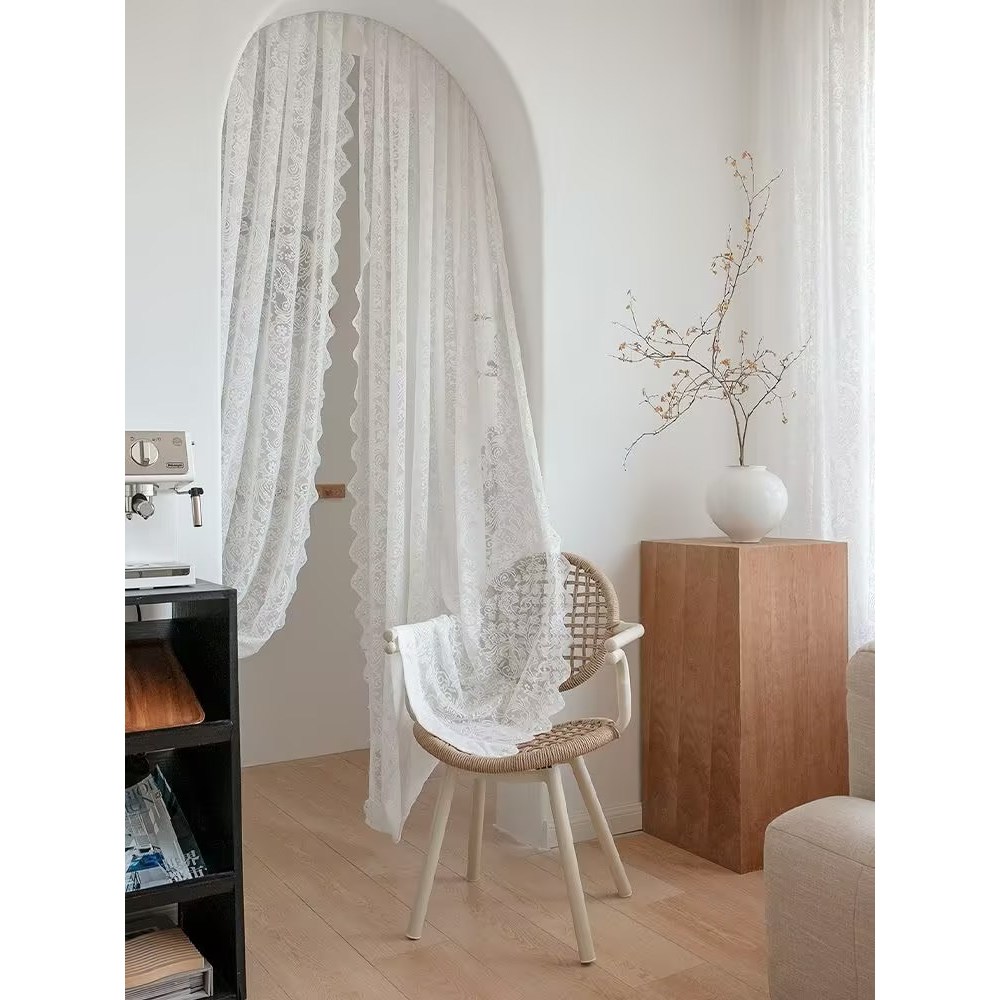 แนะนำ ผ้าม่าน ผ้าม่าน ลายลูกไม้สีขาว สําหรับตกแต่งบ้าน ราคาพิเศษ มีเก็บเงินปลายทาง