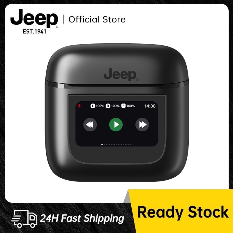 Jeep EW118 หูฟังไร้สาย หน้าจอเคสแบบสัมผัส LCD กันน้ํา หูฟังบลูทูธตัดเสียงรบกวน สําหรับเล่นเกม