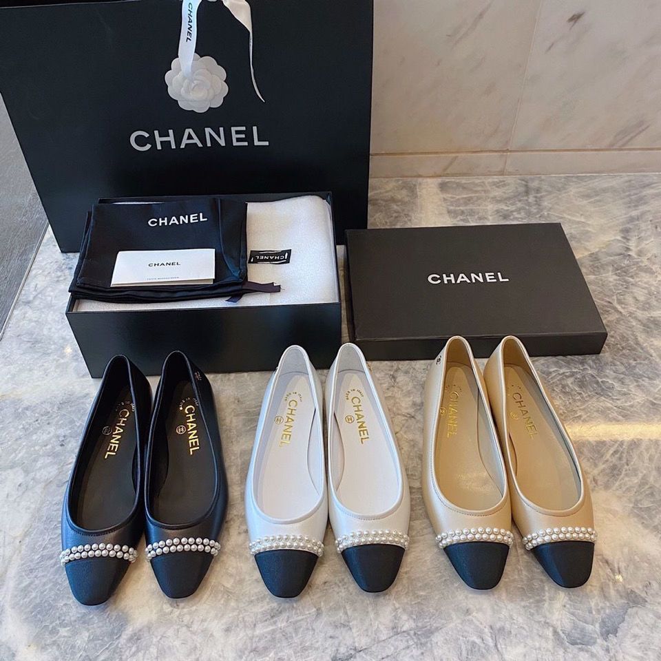 Chanel รองเท้าส้นแบน เข้ากับทุกการแต่งกาย แฟชั่นเรโทร สําหรับผู้หญิง