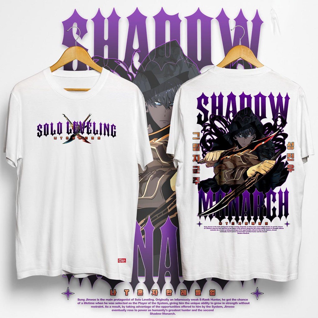 [COD]UNIQ. พิมพ์ SOLO LEVELING SHADOW monarch รูปแบบ casual เสื้อยืดผู้ชายและผู้หญิง Original แนวโน้มอะนิเมะชายเสื้อยืด oversize หลวม breathable top