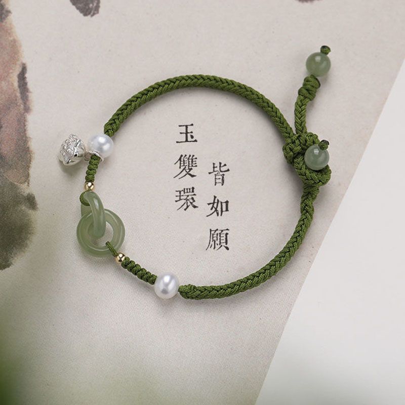 สร้อยข้อมือถัก ลายดอกไม้ ห่วงคู่ สวยหรู แฟชั่นสําหรับผู้หญิง ให้เป็นของขวัญเพื่อนดี