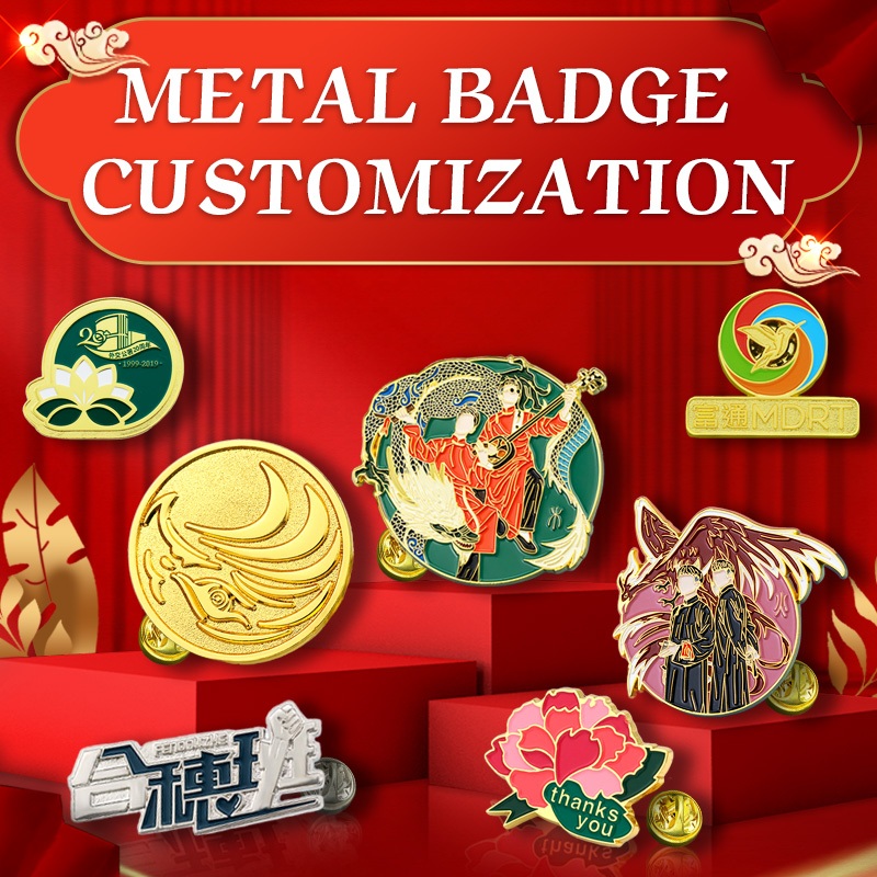 Custom Portrait Paint Badge Custom Enamel Pins Lapel Pin Badge Gold-Plated Enamel Pin Brooch Zinc Al