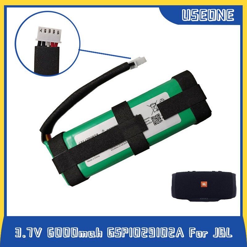 3.7V 6000mAh GSP1029102A สําหรับ JBL Charge 3 6000mAh แบตเตอรี่ลําโพงความจุสูงแบบชาร์จไฟได้