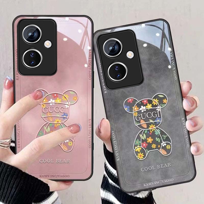 เคส OPPO Reno11F Reno 12 Reno11 5G เคส OPPO Reno 12 10 11 11F Pro 5G เคส เคสกันกระแทก พร้อมตัวป้องกันเลนส์กล้อง หรูหรา กระจกเหลว ดอกไม้ หมี การ์ตูน เคสโทรศัพท์