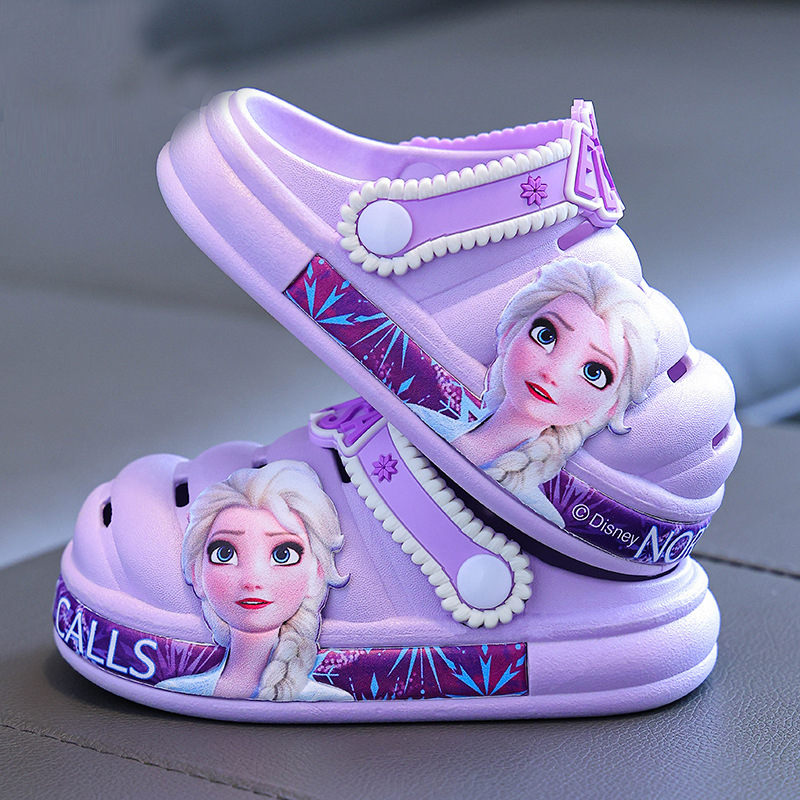 รองเท้าแตะ Elsa Cave สำหรับเด็กสำหรับห้องน้ำเด็กชายและเด็กหญิงกันลื่น