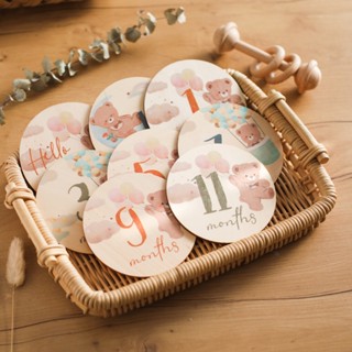 การ์ดไม้ สองด้าน ของเล่นเด็กวัยหัดเดิน ถ่ายภาพ เกิด เดือน 8 …