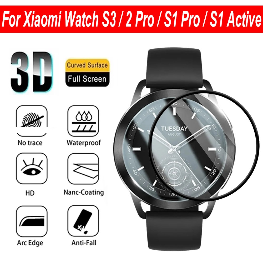 ฟิล์มกันรอยหน้าจอ 3D สําหรับ Xiaomi Watch S3 / 2 / 2 Pro / S1 Active / S1 Pro / Mi Watch Color