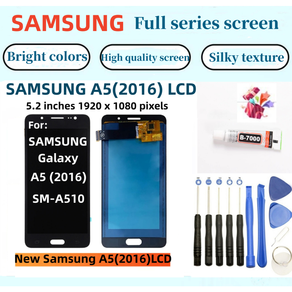 ใหม่ หน้าจอสัมผัส LCD สําหรับ Samsung A5 2016 A510