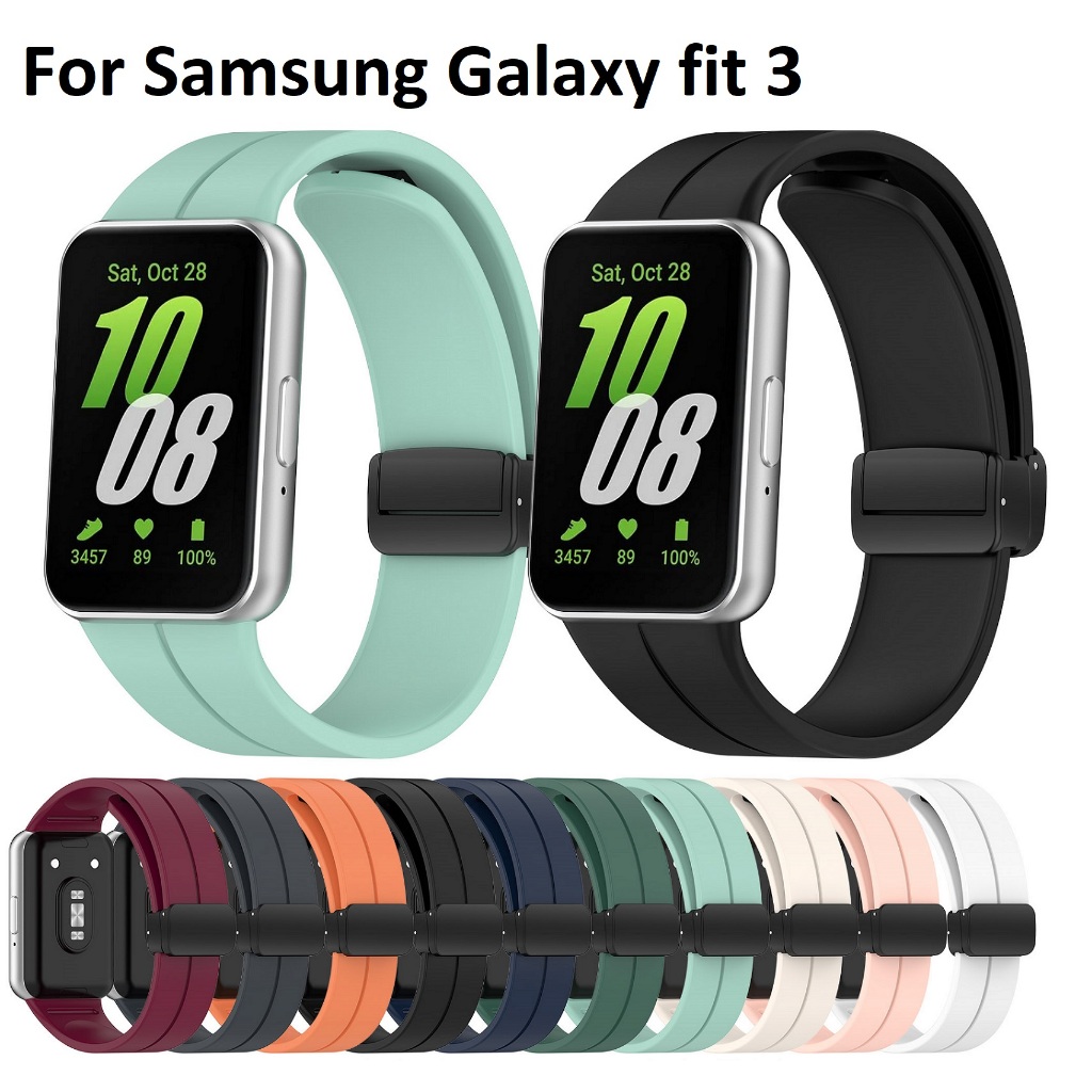 สายรัดข้อมือซิลิโคน หัวเข็มขัดแม่เหล็ก แบบเปลี่ยน สําหรับ Samsung Galaxy Fit 3 สาย Samsung Galaxy Fit3 สาย