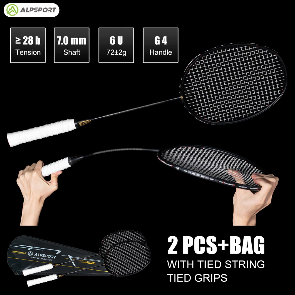 ALP XHP 6U 72g Ultralight G5 100% คาร์บอนไฟเบอร์ไม้แบดมินตันพร้อมกล่องของขวัญ Professional Reket Sport Offensive Type Racquet Raket แบดมินตันสำหรับการฝึกอบรม ALPSPORT Reket Rsl Yonex Liling