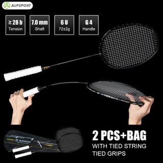 ALP XHP 6U 72g Ultralight G5 100% คาร์บอนไฟเบอร์ไม้แบดมินตันพร้อมกล่องของขวัญ Professional Reket Sport Offensive Type Racquet Raket แบดมินตันสำหรับการฝึกอบรม ALPSPORT Reket Rsl Yonex Liling