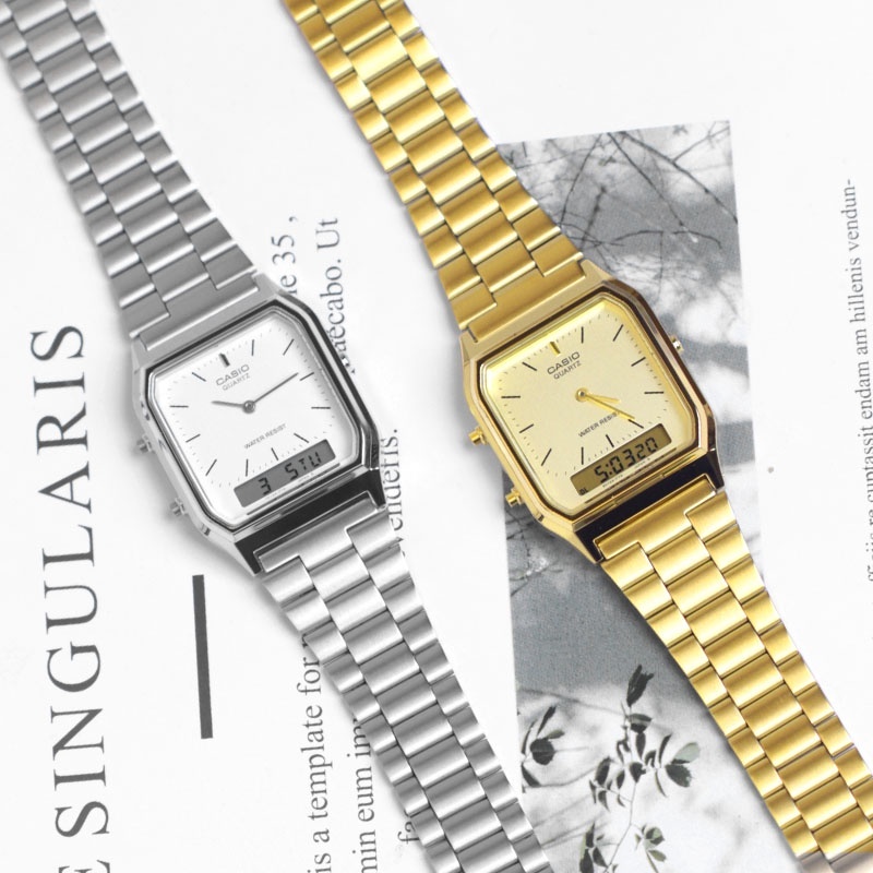 โปรโมชั่น Cassio Watch - Retro AQ230 นาฬิกาข้อมือ สําหรับผู้ชาย และผู้หญิง