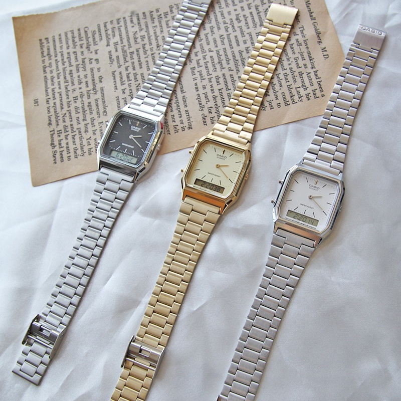 โปรโมชั่น Cassio Watch - Retro AQ230 นาฬิกาข้อมือ สําหรับผู้ชาย และผู้หญิง