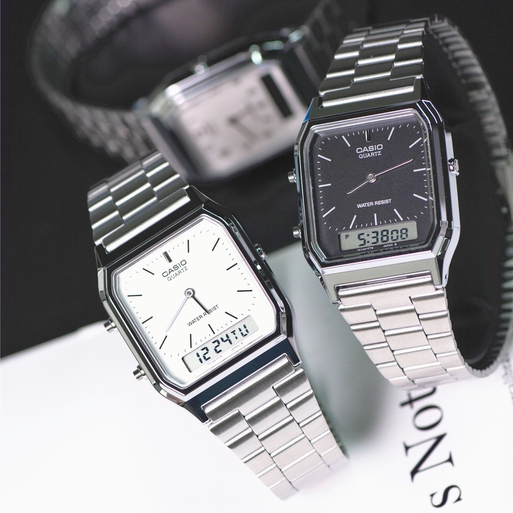 โปรโมชั่น Cassio Watch - Retro AQ230 นาฬิกาข้อมือ สําหรับผู้ชาย และผู้หญิง