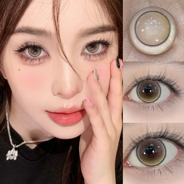 [ใหม่] UYAAI x FRESHLADY คอนแทคเลนส์ 1คู่ Crystalorb Series สีน้ําตาล ใช้ได้หนึ่งเดือน 14.2 มม.