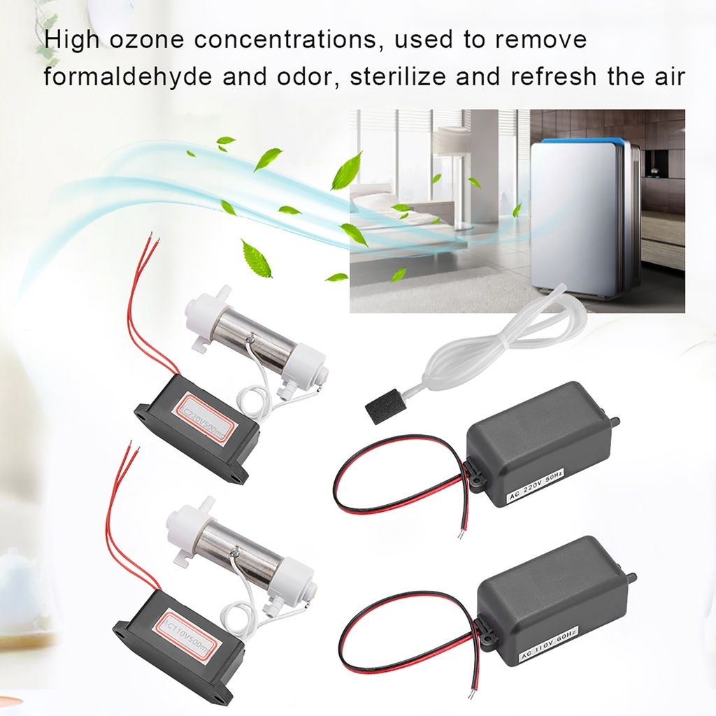 Kitchen หลอดกำเนิดโอโซน Ozonizer ขนาด 500 มก. พร้อมอุปกรณ์เสริมสำหรับการฆ่าเชื้อเครื่องฟอกอากาศในบ้าน