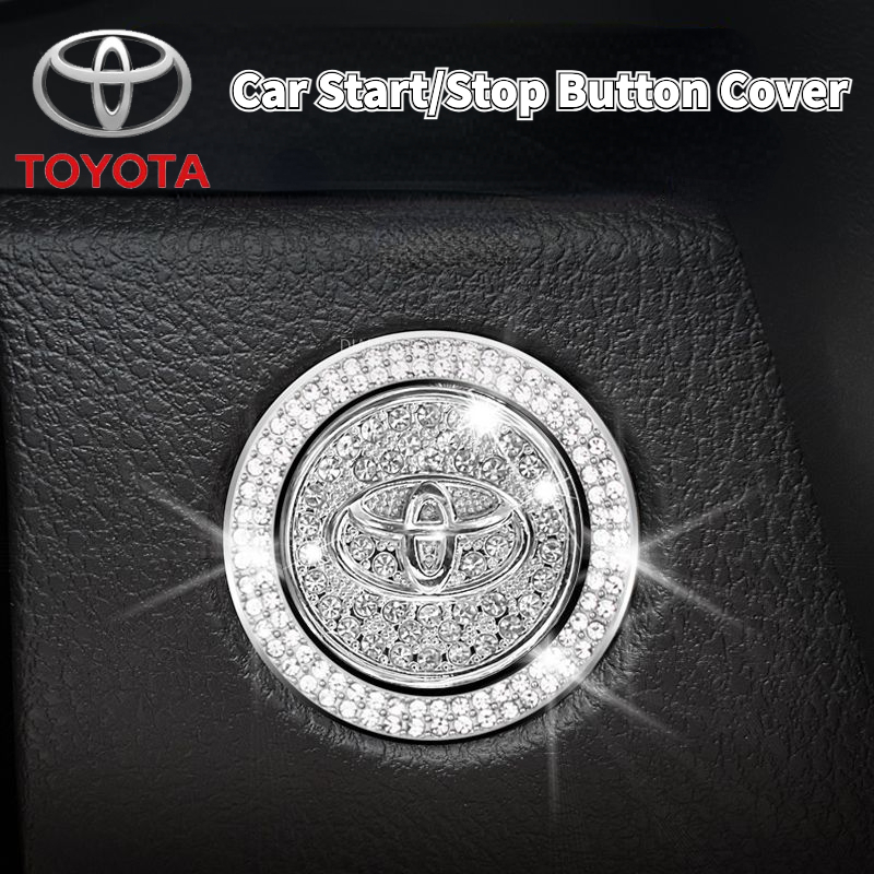 สติกเกอร์ปุ่มสตาร์ทรถยนต์ แบบหมุนได้ สําหรับ TOYOTA Vios Camry Altis Avanza Vellfire YARIS HILUX Innova