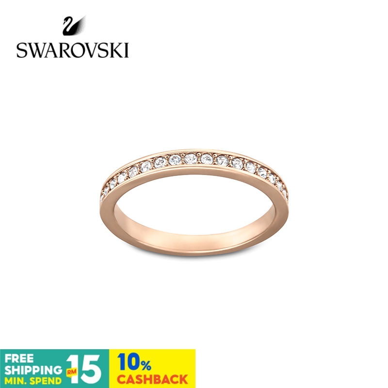 Swarovski แหวนแฟชั่น เรียบง่าย เข้ากับทุกการแต่งกาย สไตล์ยุโรป อเมริกา สําหรับผู้หญิง