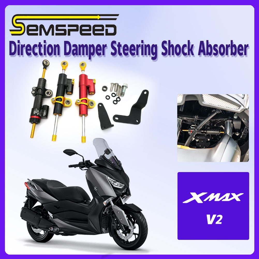 【SEMSPEED】Yamaha XMAX v2 XMAX250 XMAX300 2023-2024 โช๊คอัพควบคุมทิศทาง Cnc สําหรับรถจักรยานยนต์
