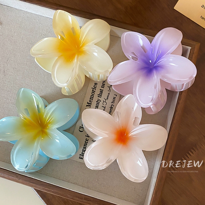 DREJEW กิ๊บติดผมอะคริลิค ลายดอกไม้ ดอกลิลลี่ หวาน สดใหม่ การออกแบบแฟชั่น เครื่องประดับผม อเนกประสงค์ สําหรับผู้หญิง