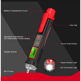 【จัดส่งจากกรุงเทพ】HABOTEST HT103 เครื่องทดสอบแรงดันไฟฟ้าดิจิทัล 12-1000V ไม่สัมผัส ตรวจจับแรงดันไฟฟ้า AC พร้อมหน้าจอ LCD
