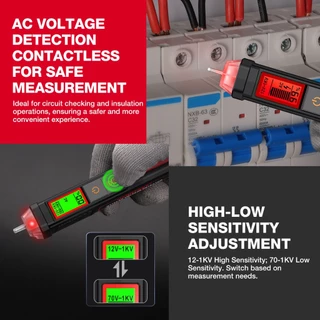 【จัดส่งจากกรุงเทพ】HABOTEST HT103 เครื่องทดสอบแรงดันไฟฟ้าดิจิทัล 12-1000V ไม่สัมผัส ตรวจจับแรงดันไฟฟ้า AC พร้อมหน้าจอ LCD