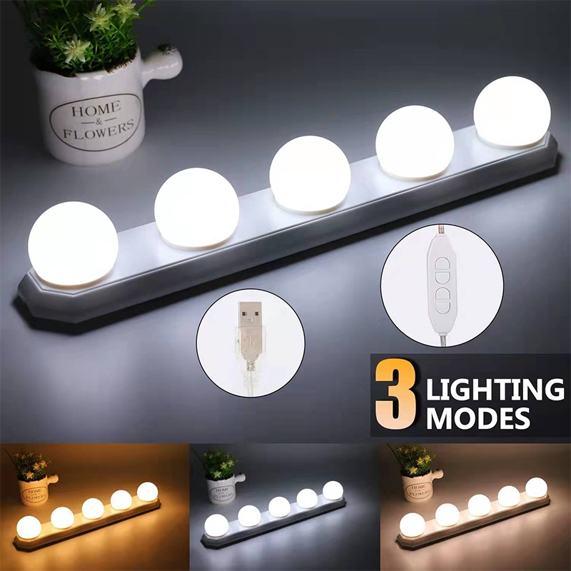 ไฟติดกระจกแต่งหน้า led makeup light โคมไฟติดผนัง ไฟติดโต๊ะเครื่องแป้ง 10ความสว่าง+3 สีอ่อน