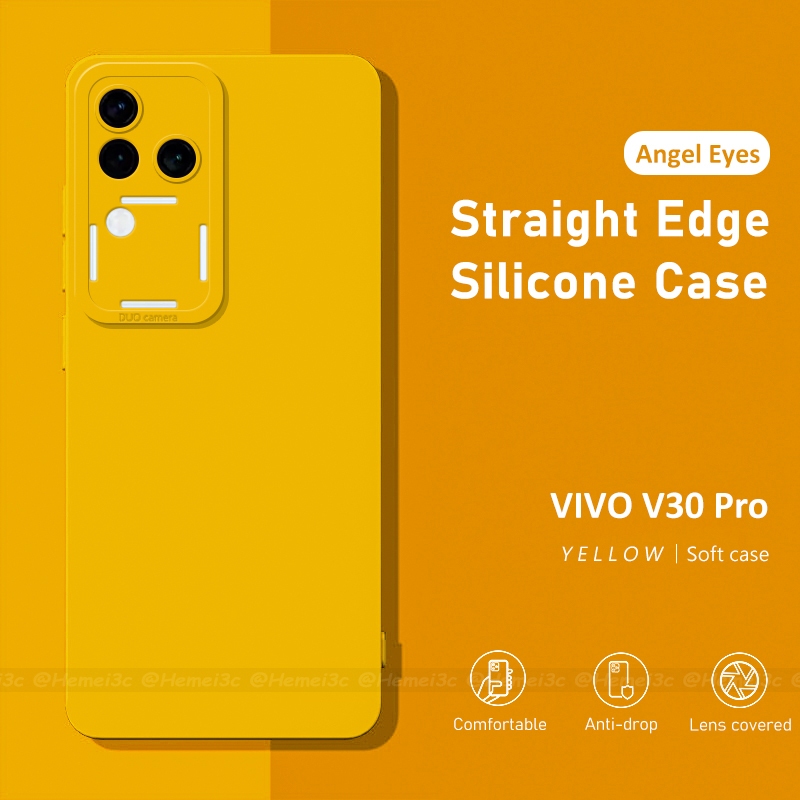 สําหรับ Vivo V30 Pro 5G เคสโทรศัพท์ TPU นิ่ม ทรงสี่เหลี่ยม ด้านข้าง