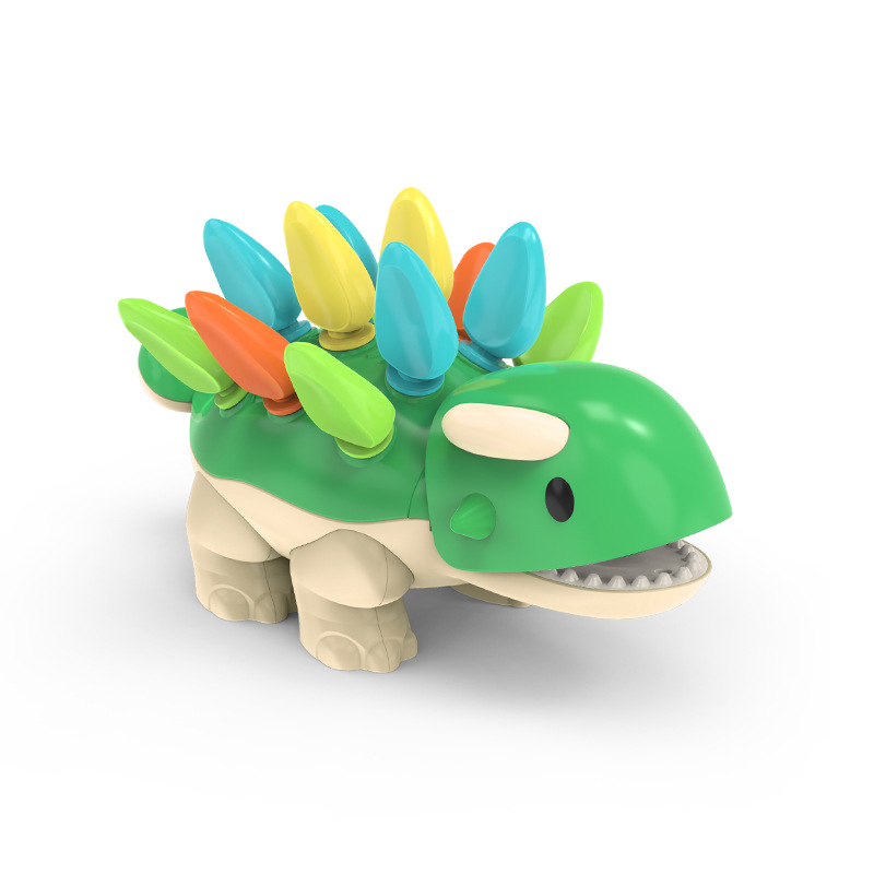 เด ็ ก Early Educational Storage ไดโนเสาร ์ ของเล ่ นประกอบ Plug-in ชุดไดโนเสาร ์ Montessori Diy สี Dino ของเล ่ น