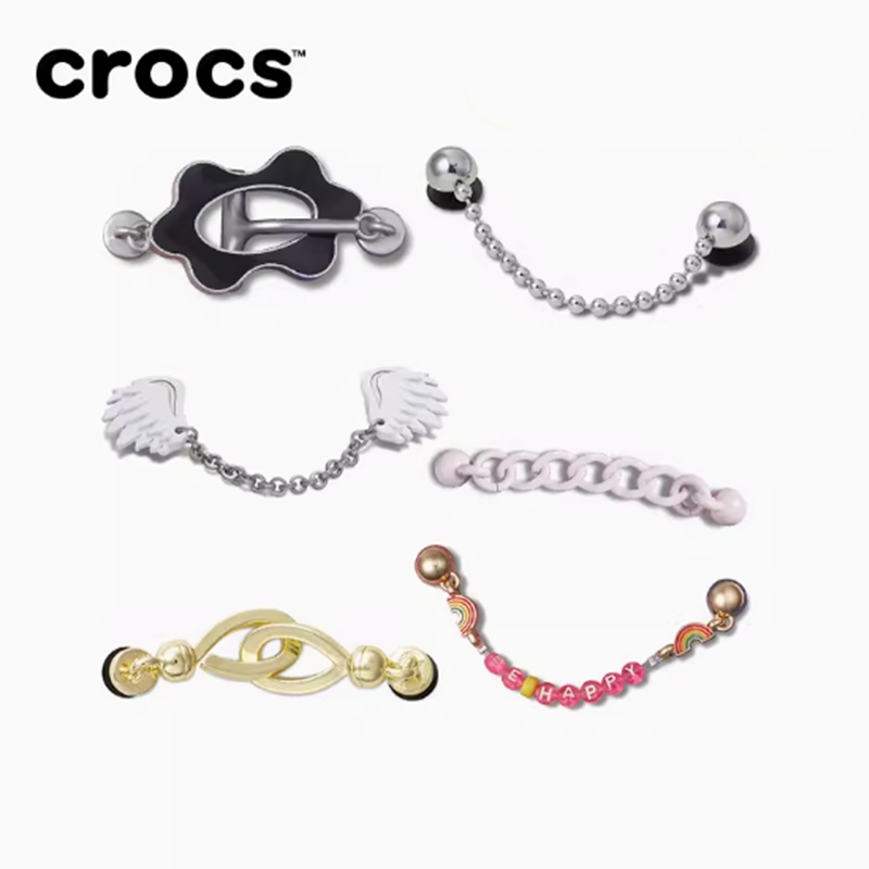 Crocs Crocs Crocs ตัวล็อกรองเท้า Crocs ลายดอกไม้ สไตล์จีน อินเทรนด์