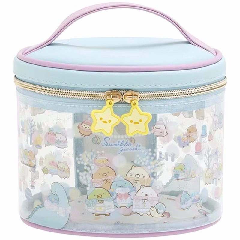 Sumikko Gurashi กระเป๋าแต่งหน้าโปร่งใสจัดเก็บ Kawaii น่ารัก Make Up กล่องเครื่องสําอางใสกระเป๋าแป้งกรณีความงาม