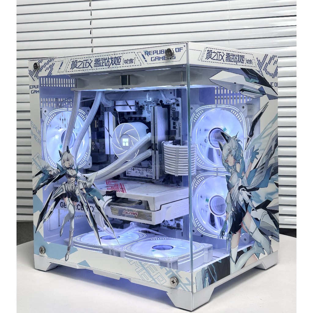 เคสคอมพิวเตอร์แบบกําหนดเอง เคสคอมพิวเตอร์เชลล์อะนิเมะการ์ตูน mini ATX เคสกระจกนิรภัยแบบพาโนรามา PC HD ทาสีตัวการ์ตูนธีมเคสมินิ