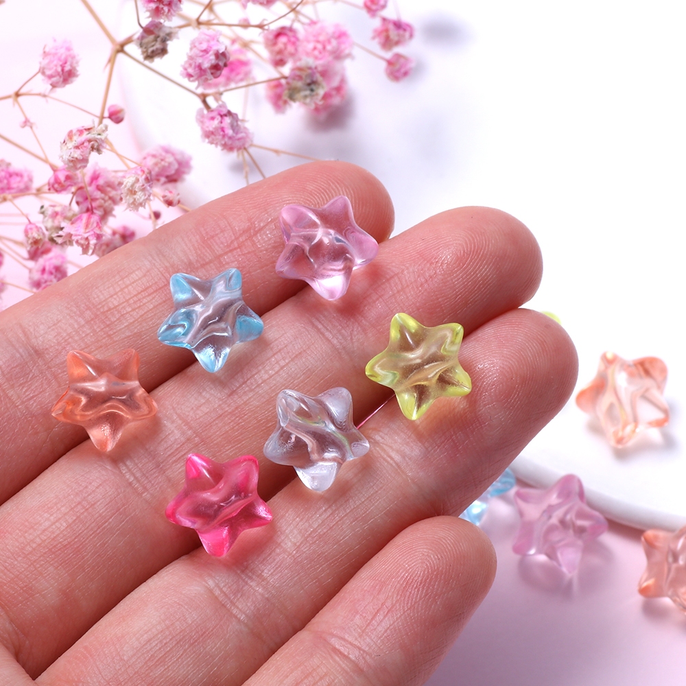 ลูกปัดอะคริลิคใส รูปดาว ขนาด 10 มม. สําหรับทําสเปเซอร์ DIY จํานวน 20 ชิ้น