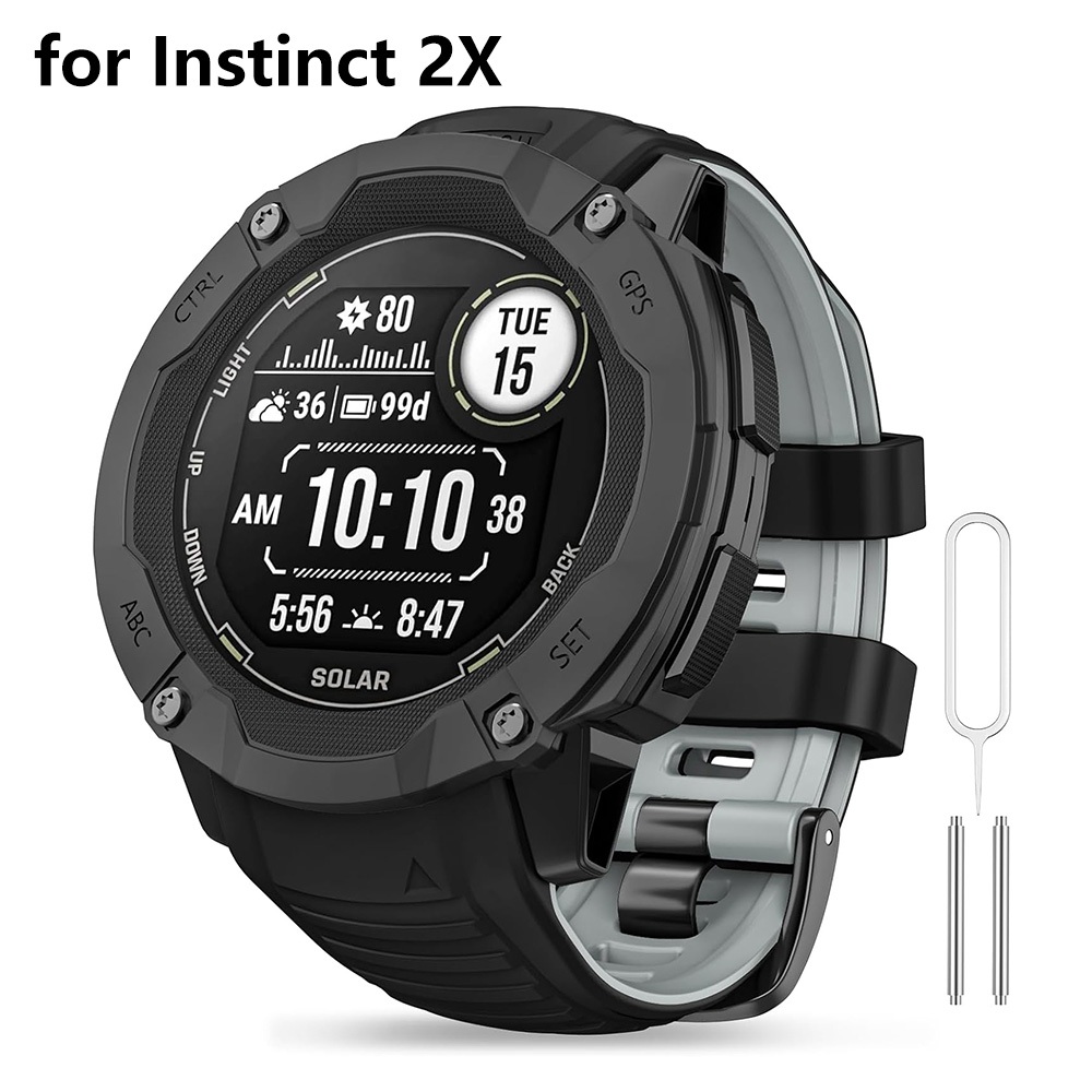 สายนาฬิกาข้อมือ ซิลิโคนนิ่ม แบบเปลี่ยน สําหรับ Garmin Instinct 2X Garmin Instinct 2X Solar GPS Smartwatch