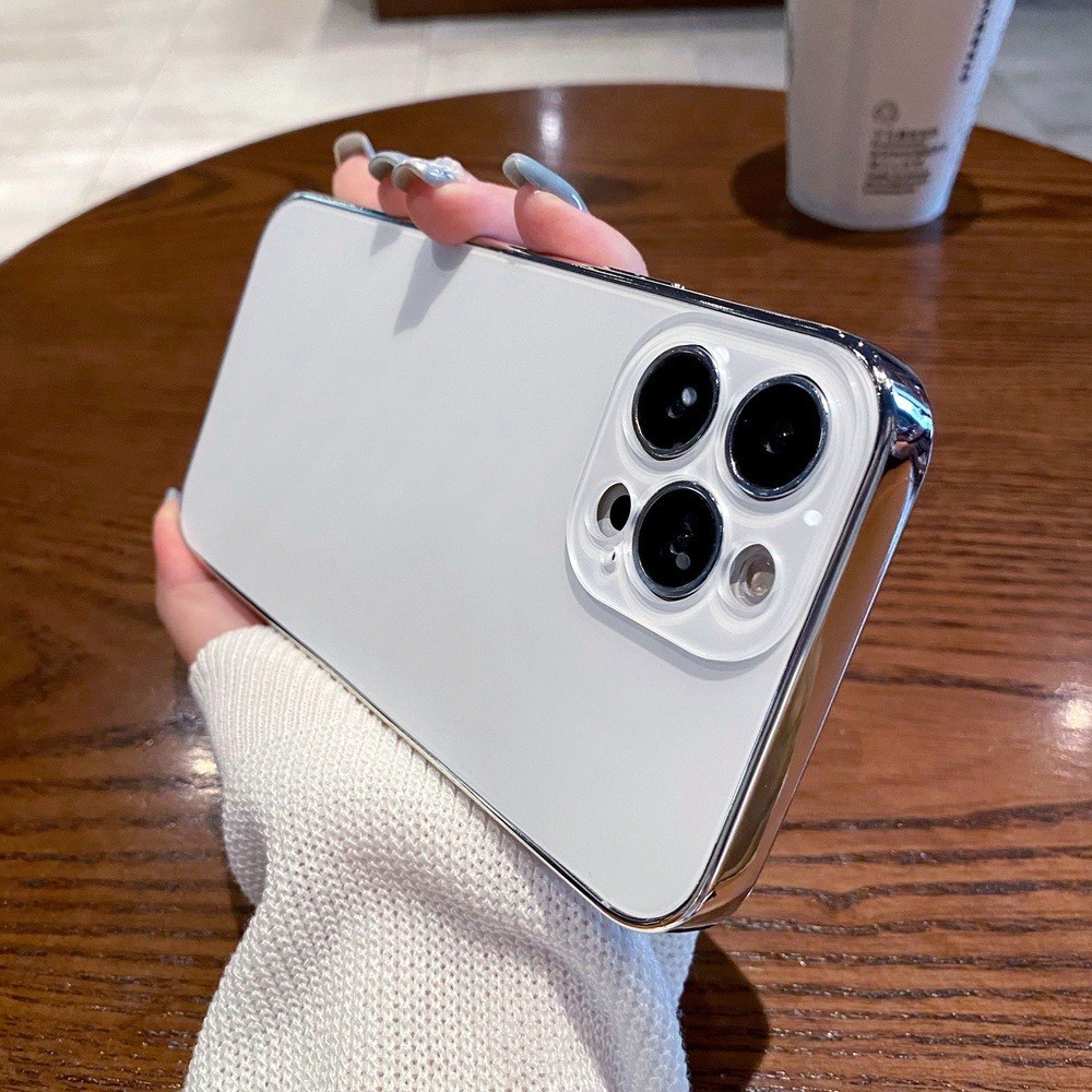 หรูหรา Electroplated Frosted Glass Case สําหรับ IPhone 15 14 12 11 13 Pro Max 15Plus 14Plus PC Cover - ภาพย่อย 4