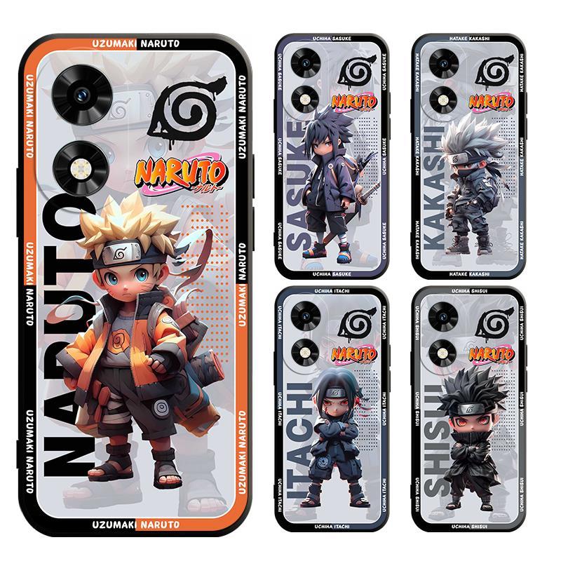 เคส OPPO A18 A38 A58 A98 A78 A54 A17K A93 A94 A92 A52 RENO 4F 5F PRO 4G 5G โทรศัพท์มือถือแบบนิ่ม ผิวด้าน ลายการ์ตูนนารูโตะ Itachi สีดํา สําหรับ