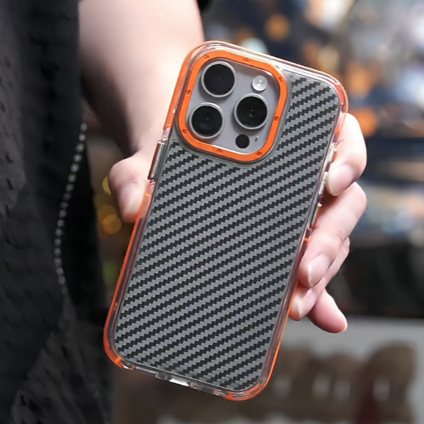 【Acrylic hard case/With Metal Len Protection/Orange】เคส compatible for iPhone 15 14 12 11 13 pro max case