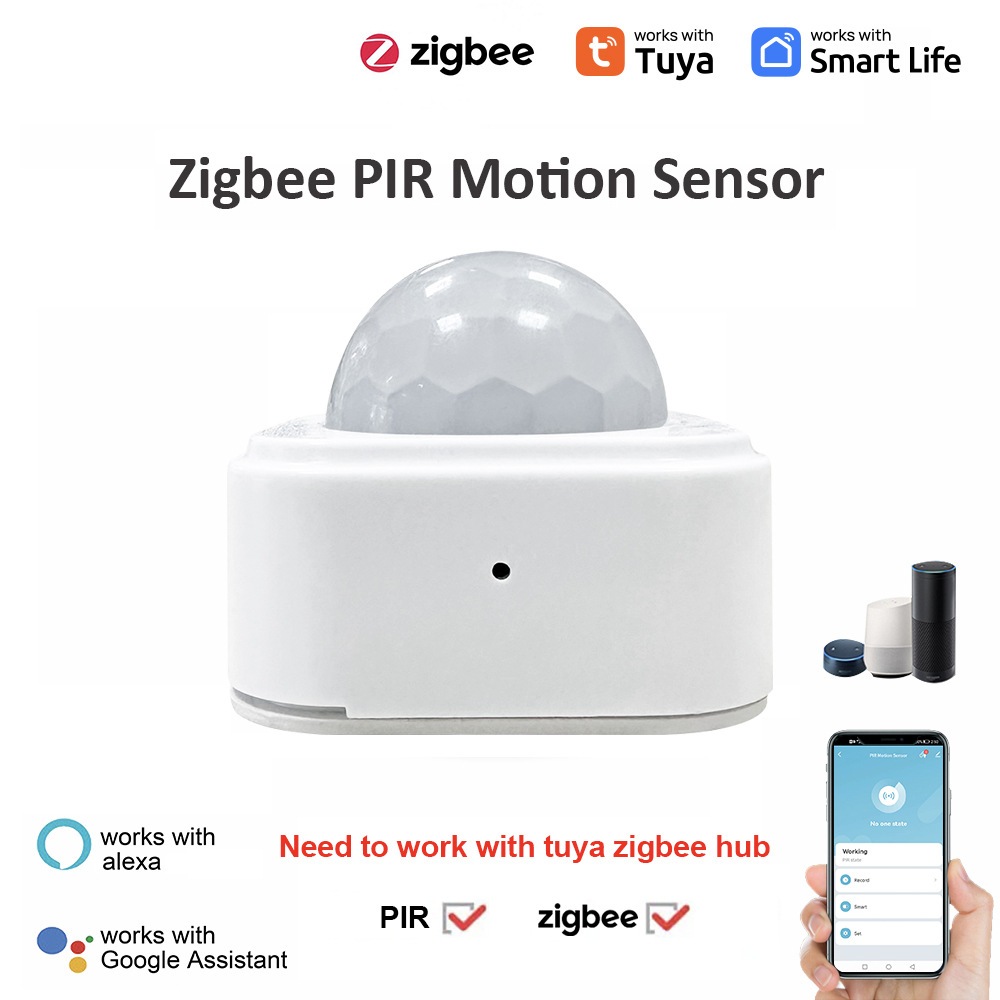 Tuya Smart Life Zigbee 3.0 เซนเซอร์ตรวจจับการเคลื่อนไหว PIR ไร้สาย สําหรับ Alexa Google Home