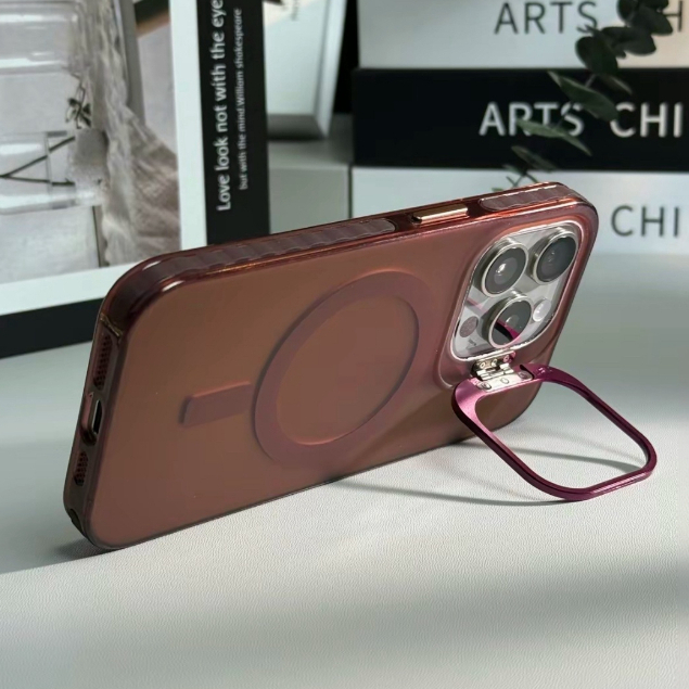 【chameleon case/Matte acrylic hard case/Phone stand/Cherry Red】เคส compatible for iPhone 11 13 14 15 12 pro max case