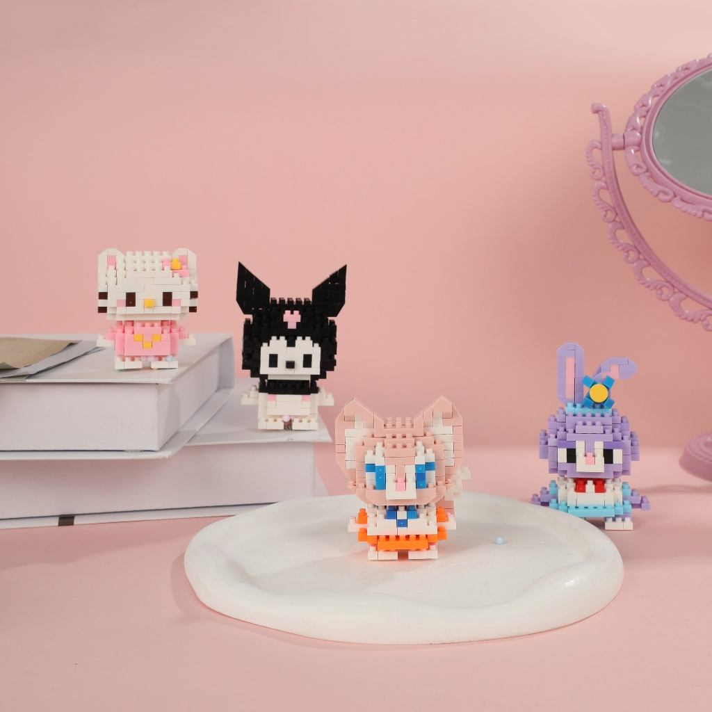 SANRIO บล็อกตัวต่อซานริโอ้ ขนาดเล็ก เหมาะกับของขวัญวันเกิด ของเล่นสําหรับเด็ก