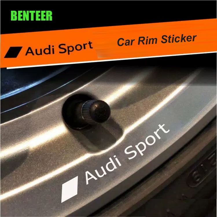 5 ชิ้นรถสติกเกอร์ล้อสําหรับ Audi Sline Quattro A3 A4 A5 A6 A7 A8 TT Q3 Q5 Q7 S3 S4 S5 S6 B6 B7 B8 B9
