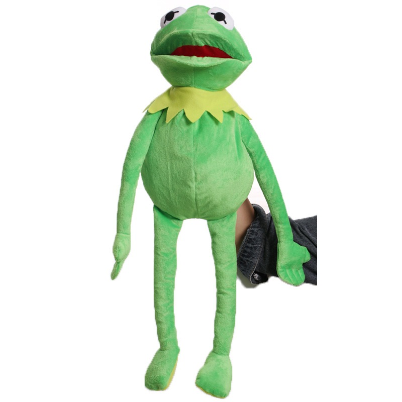 ตุ๊กตาหุ่นมือ อนิเมะ Sesame Street Kermit แบบนิ่ม ขนาด 60 ซม. ของเล่นสําหรับเด็ก