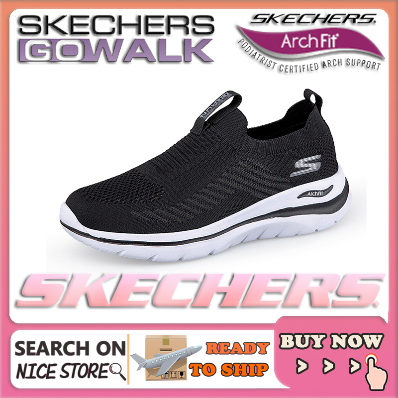 [รองเท้าผ้าใบผู้หญิง] Skechers_ Go-walk รองเท้าผ้าใบ สลิปออน กีฬา รองเท้าส้นแบน Kasut Sukan Wanita Walking Running Girl 7WSV