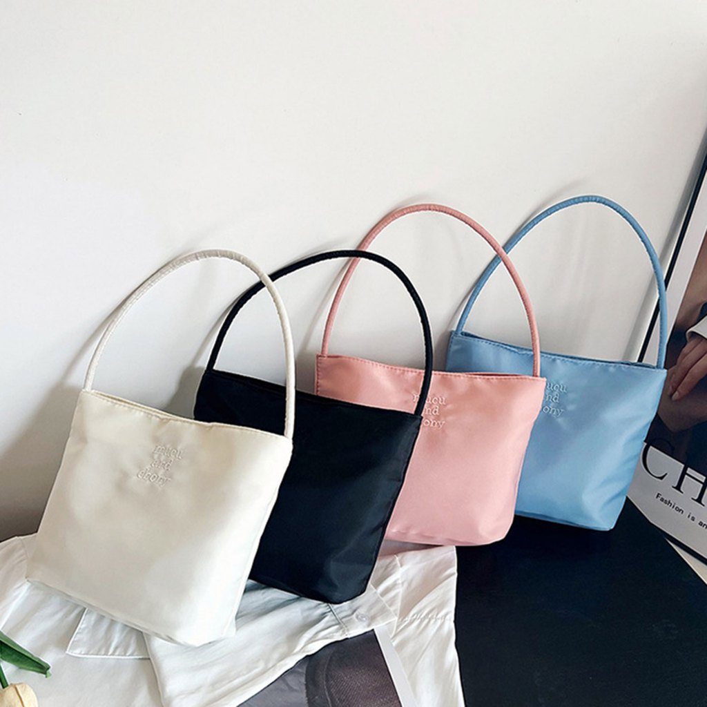 mucu and ebony เกาหลีใต้insกระเป๋าสะพายไหล่ ผ้าไนล่อน สุดชิค เหมาะกับงานปาร์ตี้ สําหรับผู้หญิงกระเป๋