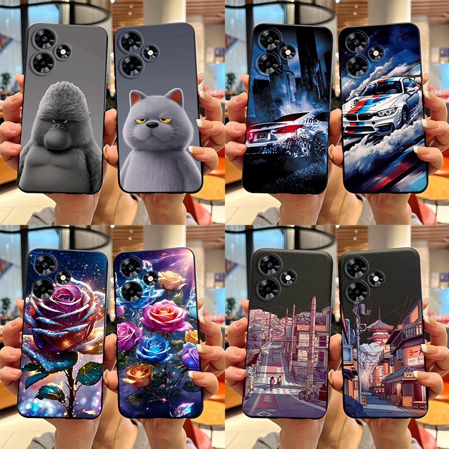 เคสซิลิโคน TPU นิ่ม ผิวด้าน สีดํา กันกระแทก สําหรับ Infinix Hot 30 X6831